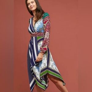 Moulinette Souers By Anthropologie Istanbul Scarf Style Dress Multicor Size 10